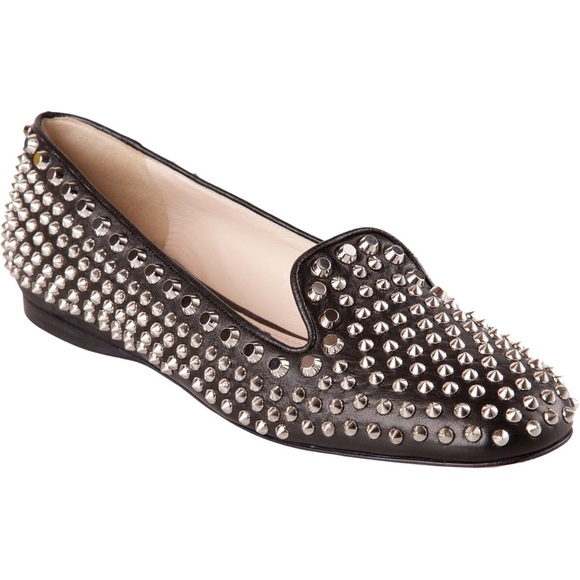 Prada Shoes - Prada smoking slipper shoes flats stud spike punk